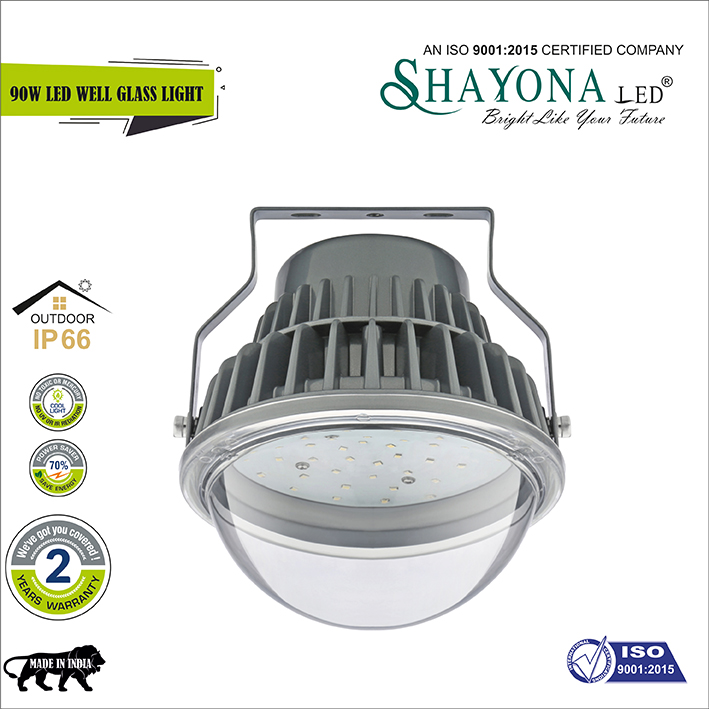 Shayona LED street light well glass model 90 watts